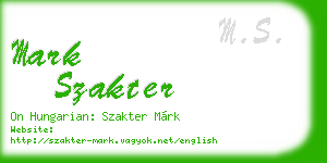 mark szakter business card